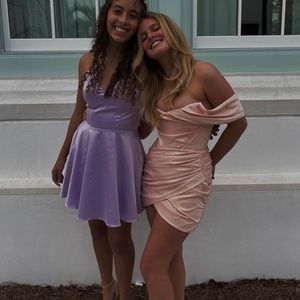 CORALINE 
BLUSH SATIN CORSET DRESS